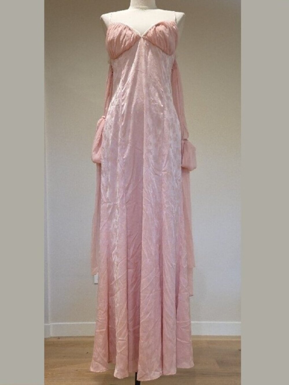 NEW $489 FOR LOVE AND LEMONS SHEILA PINK JACQUARD MAXI DRESS SIZE M - Picture 3 of 15